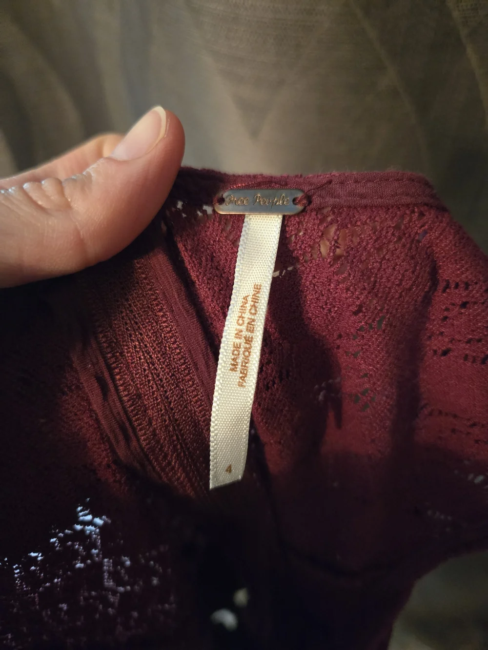 Lace Fit-and-Flare Dress in Burgundy